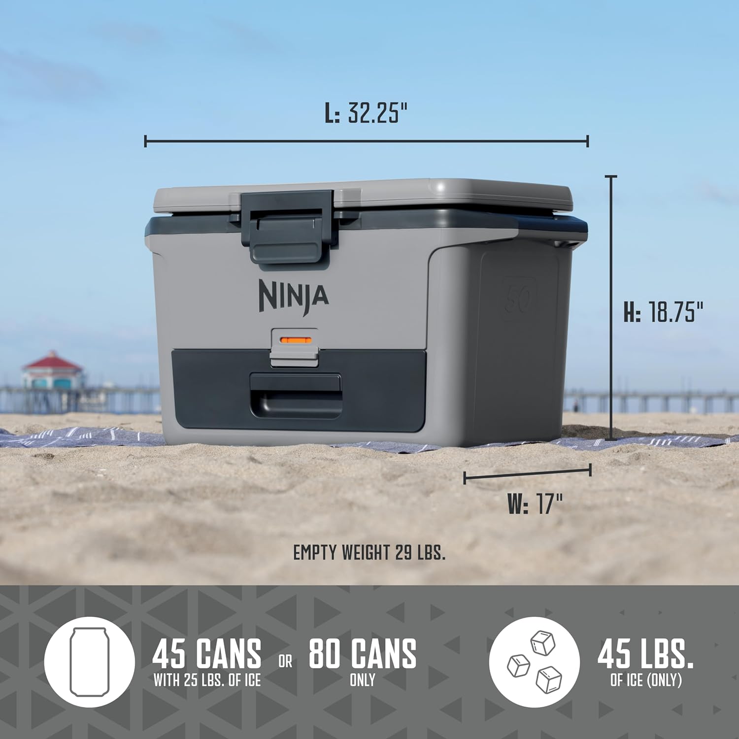 Ninja FrostVault 47L Hard Cooler with Dry Zone Slate Grey | FB151UKGY