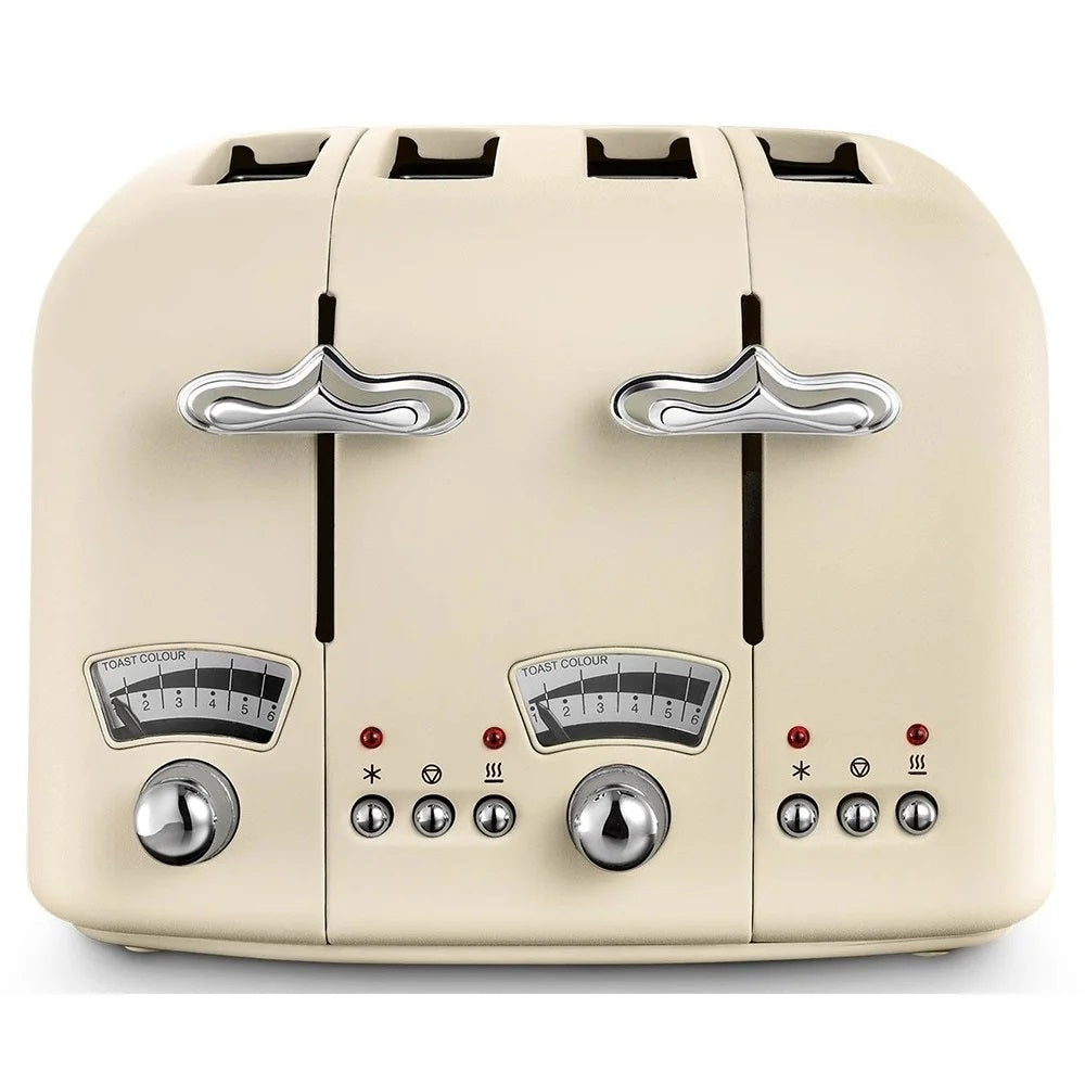 DeLonghi Argento Flora 4 Slice Toaster - Beige | CT04.BG