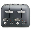 DeLonghi Argento Silva 1800W 4 Slice Toaster - Grey | CT04.GY