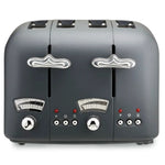 DeLonghi Argento Silva 1800W 4 Slice Toaster - Grey | CT04.GY