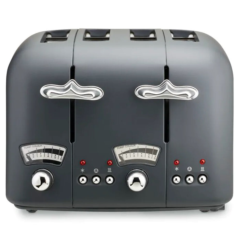 DeLonghi Argento Silva 1800W 4 Slice Toaster - Grey | CT04.GY