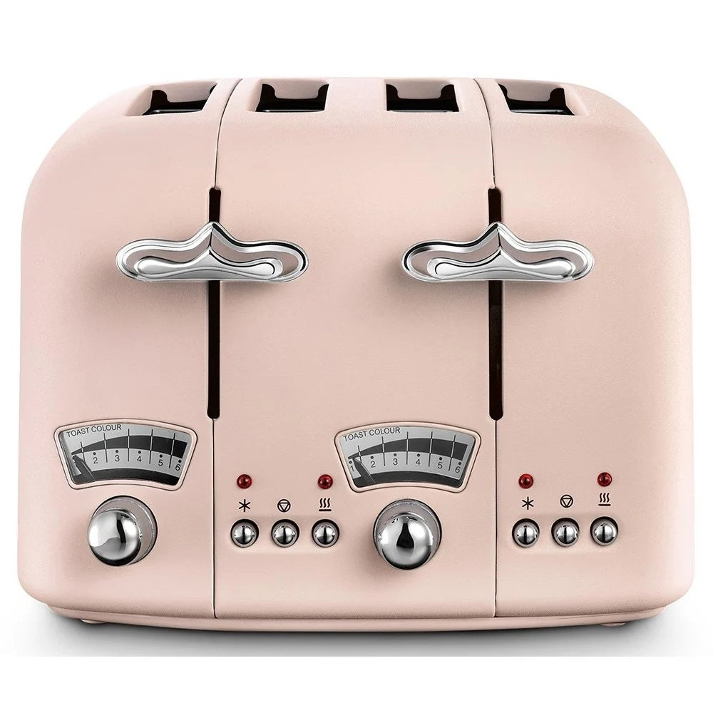DeLonghi Argento Flora 4 Slice Toaster - Pink | CT04.PK