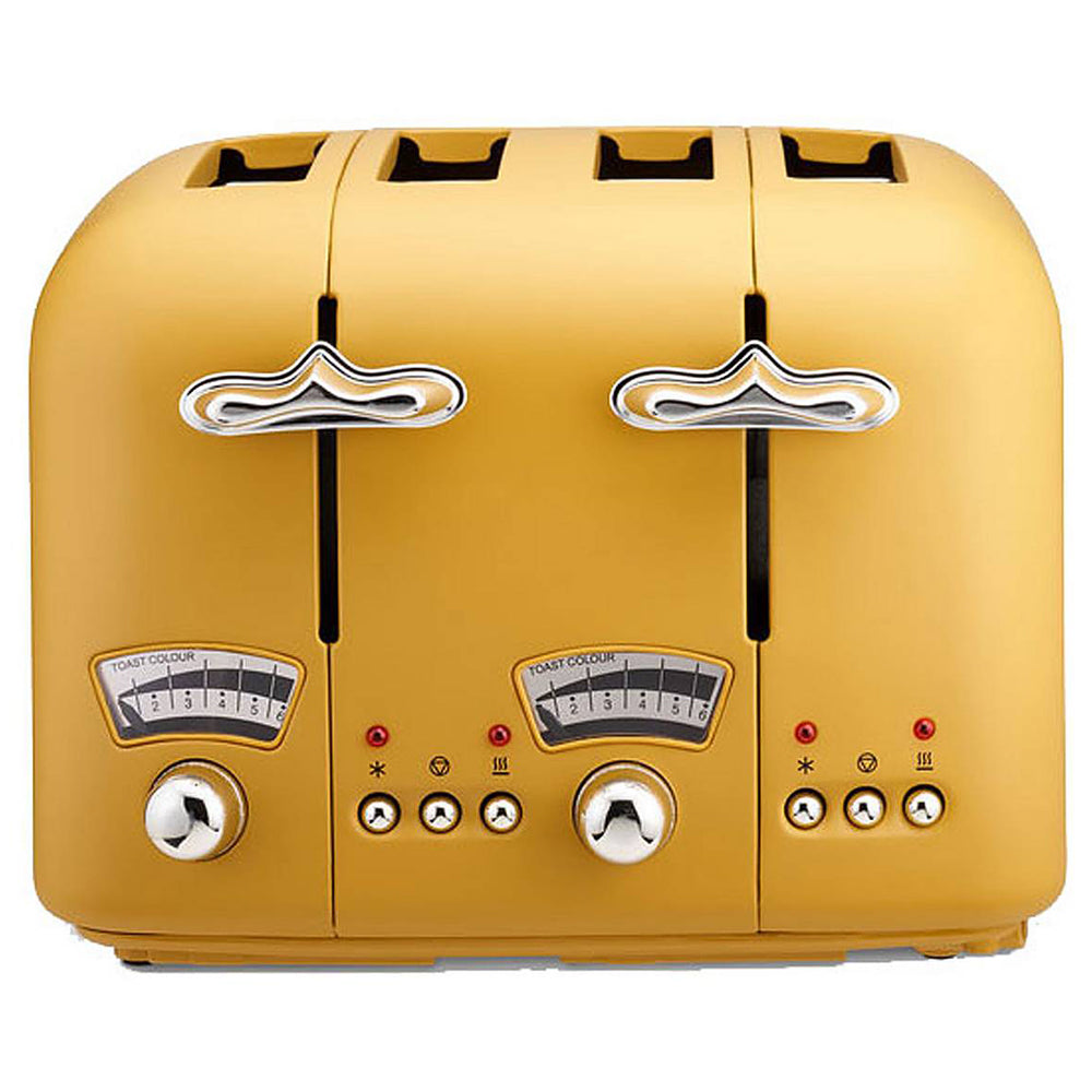 DeLonghi Argento Silva 1800W 4 Slice Toaster - Yellow | CT04.Y