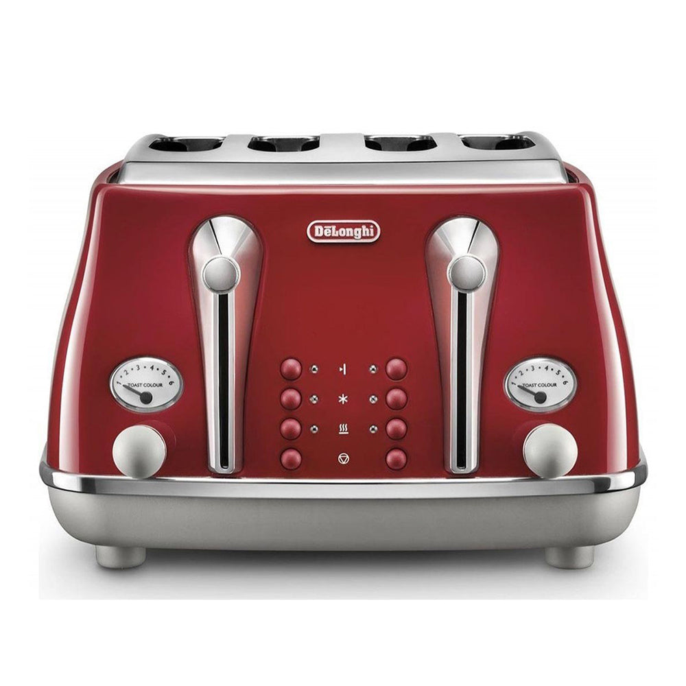 DeLonghi Icona Capitals 4 Slice Toaster - Red | CTOC4003.R