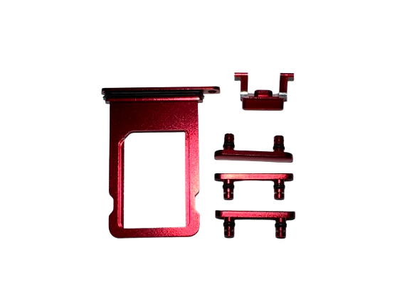 iPhone 7 Button + Sim Tray Holder Rot